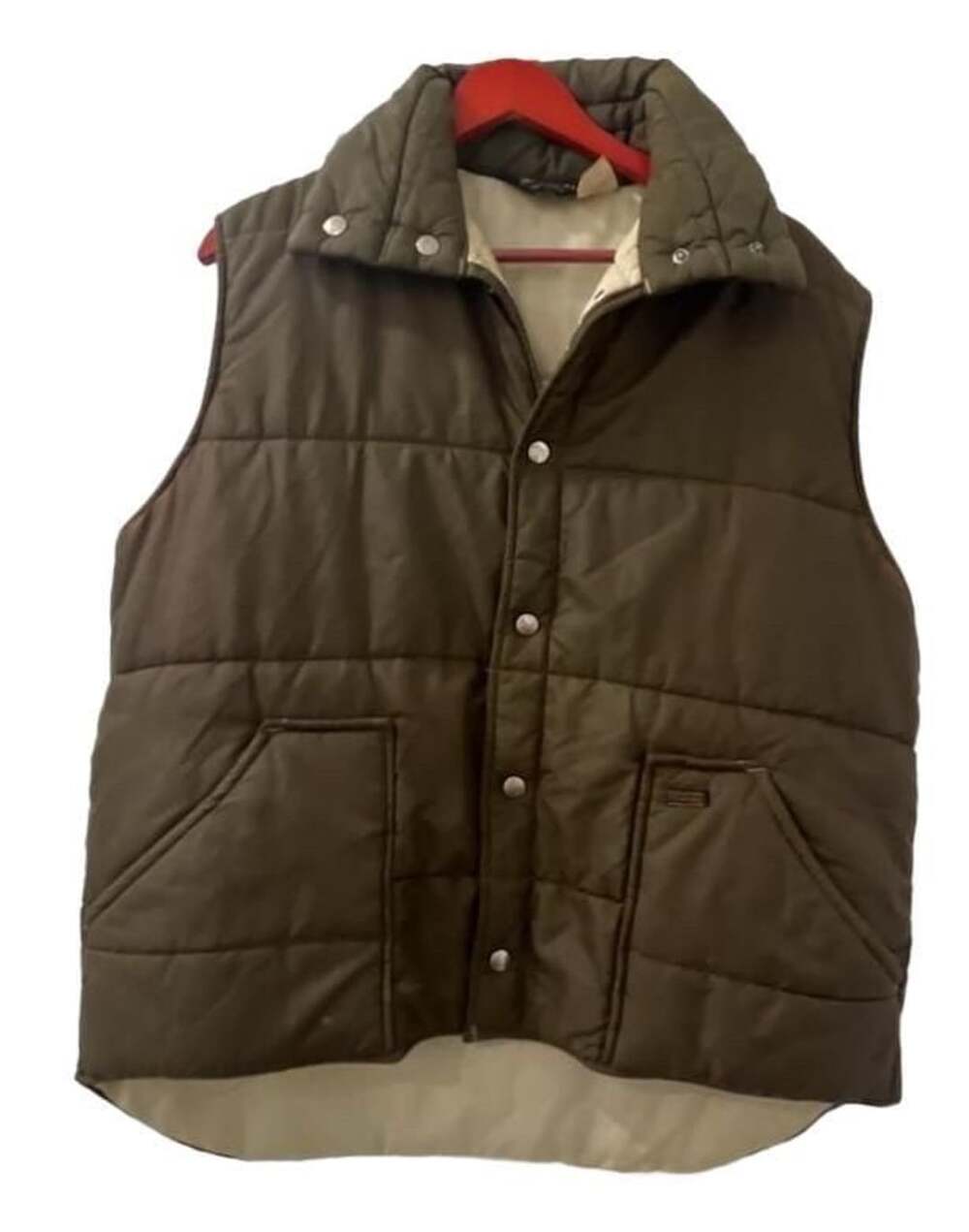 Wrangler Puffer Vest Size Large Brown Quilted Vintage USA